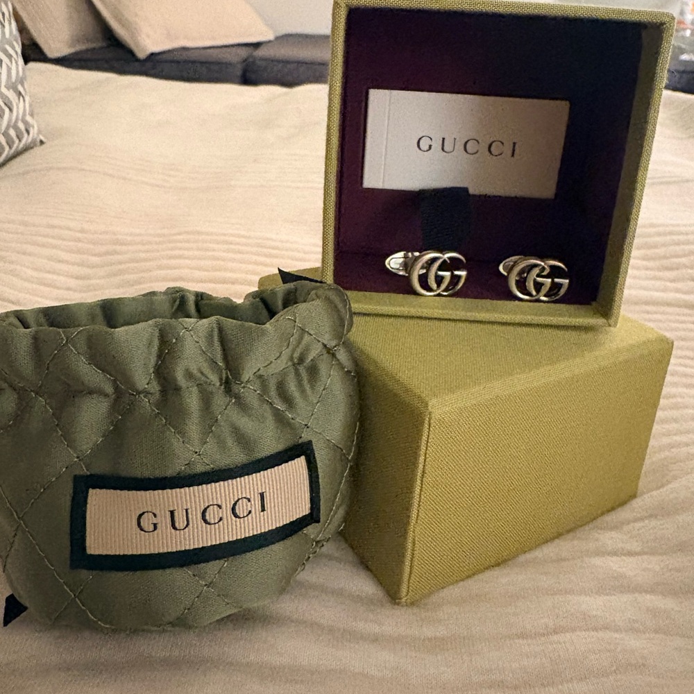 Gucci Silver Double G Cufflinks - Silver
